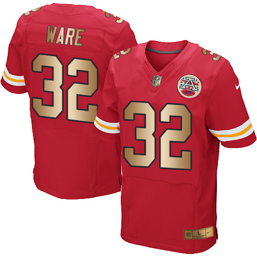 Nike Chiefs #32 Spencer Ware Red Team Color Men's Stitched NFL Elite Gold Jersey